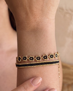 Midnight Delica Beaded Bracelet Stack