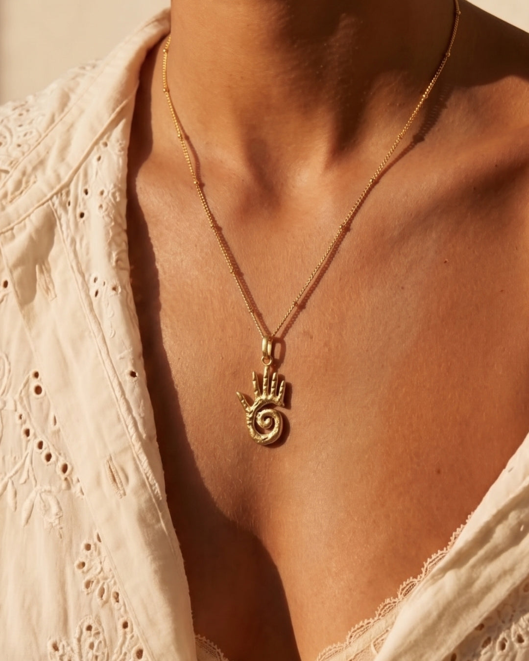 Gold Hand Pendant