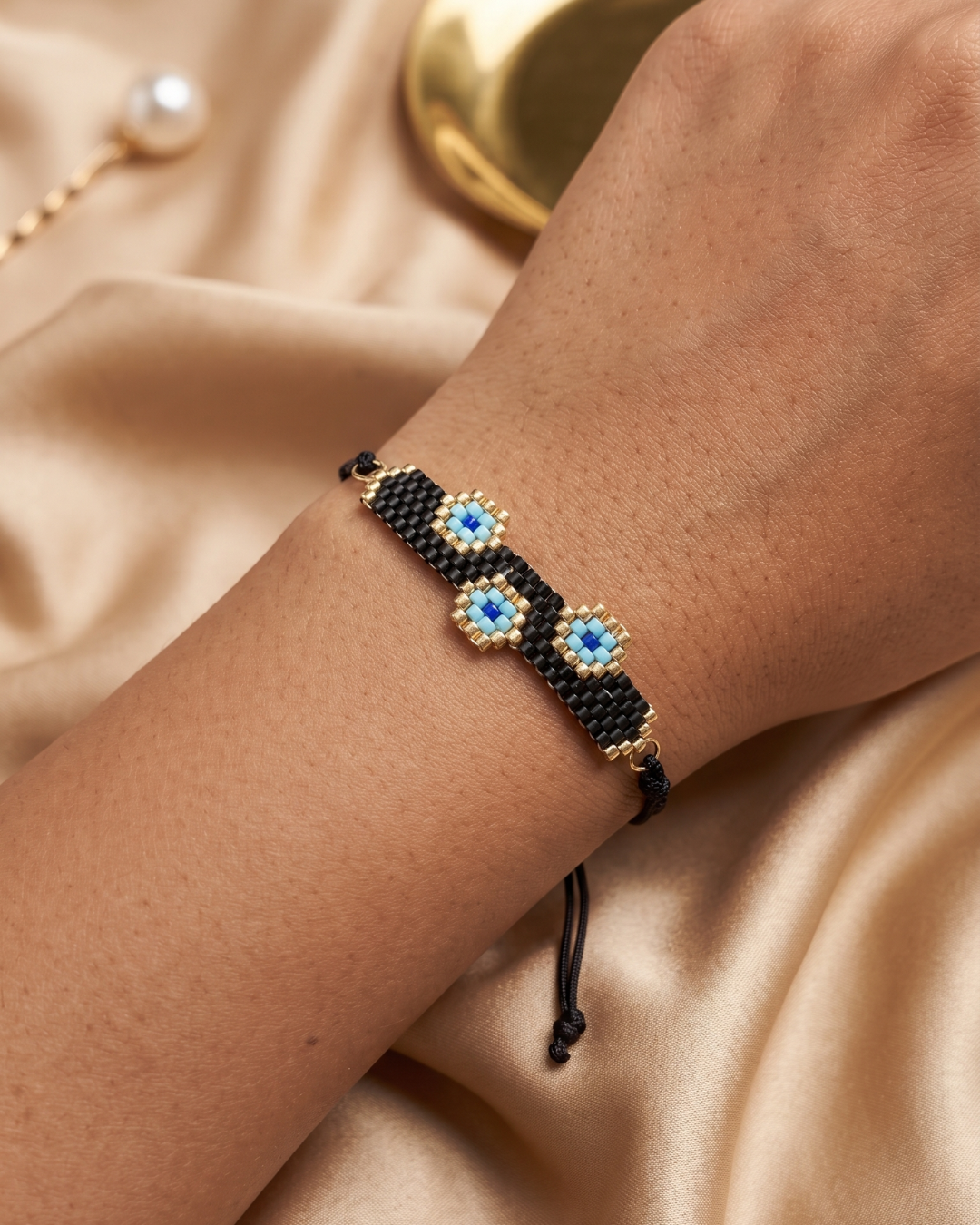 Evil Eye Handbeaded Rakhi – Style II