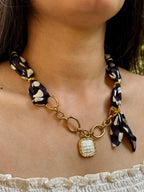 Pearl Pendant Scarf Necklace