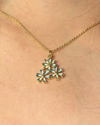 Blue Daisy Trio Necklace