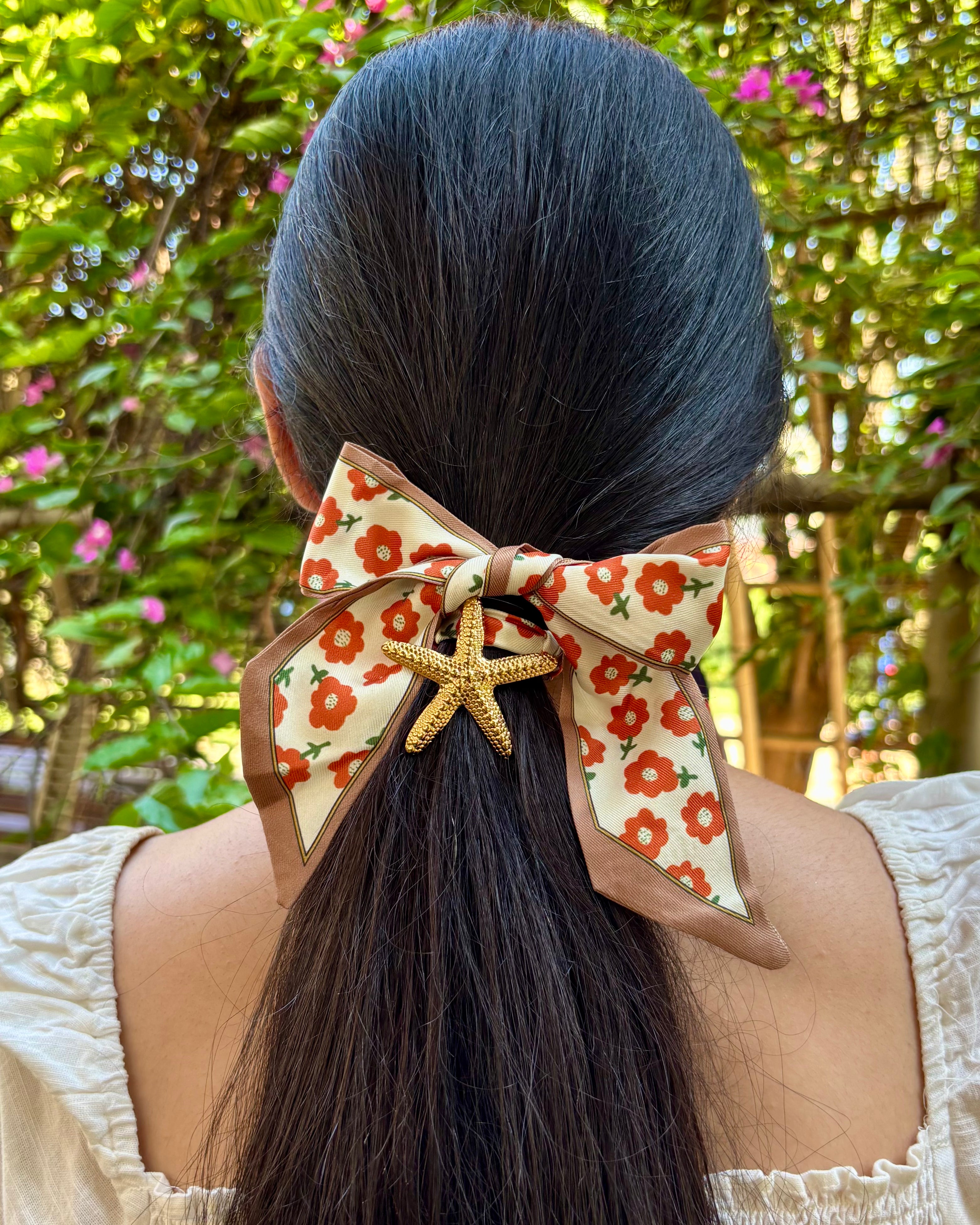 Floral Scarf Starfish Pendant