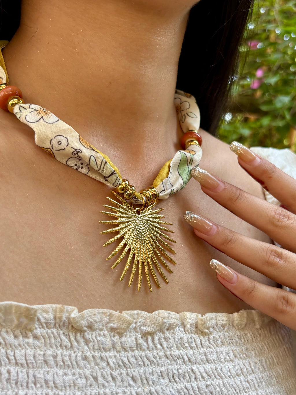 Vintage Bandana Heart Pendant Necklace