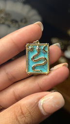 Teal Serpent Pendant