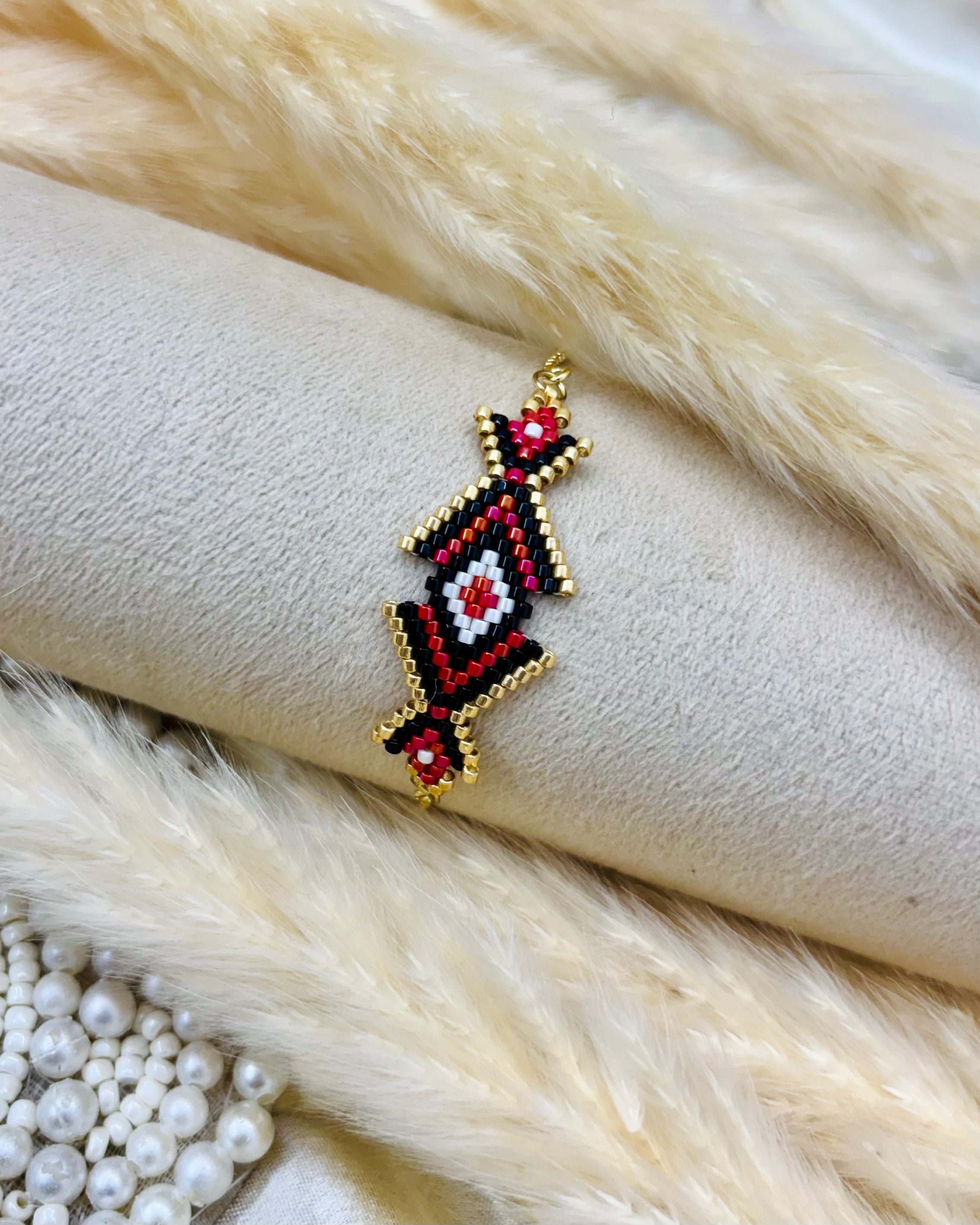Aztec Handmade Rakhi Bracelet – Red