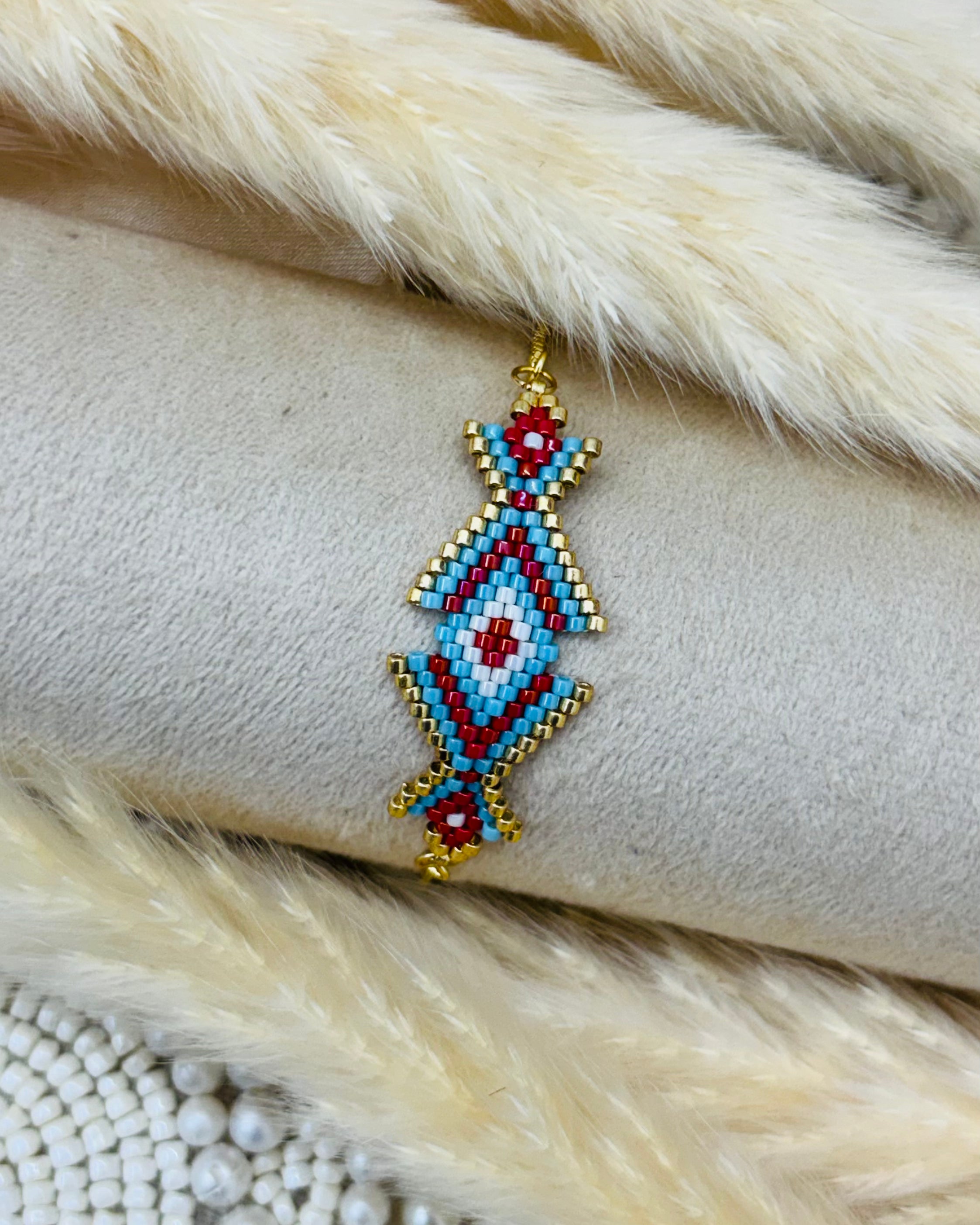 Aztec Handmade Rakhi Bracelet - Blue