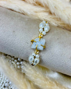 Natural Gemstone Rakhi – White & Pink