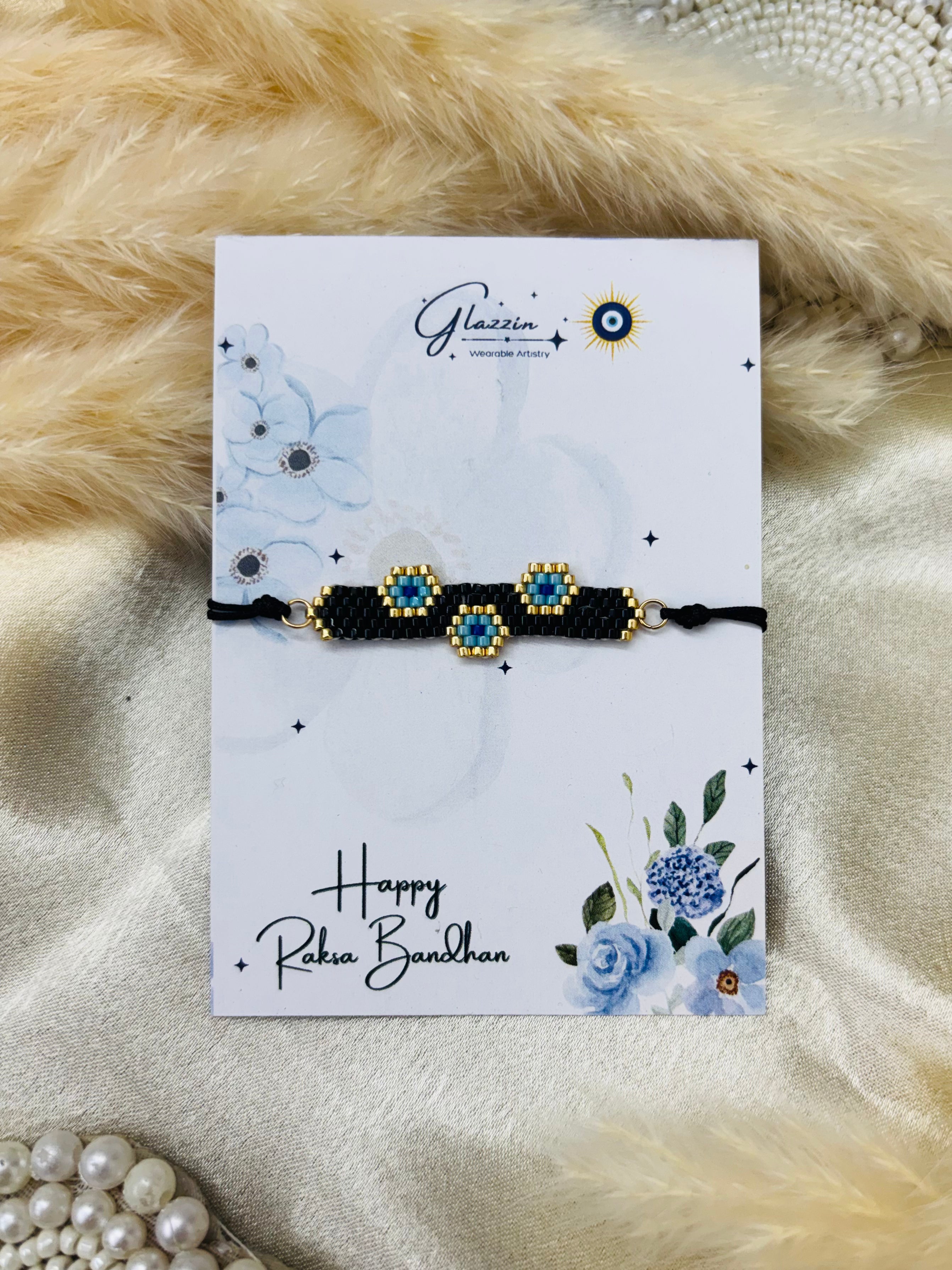 Evil Eye Handbeaded Rakhi – Style II