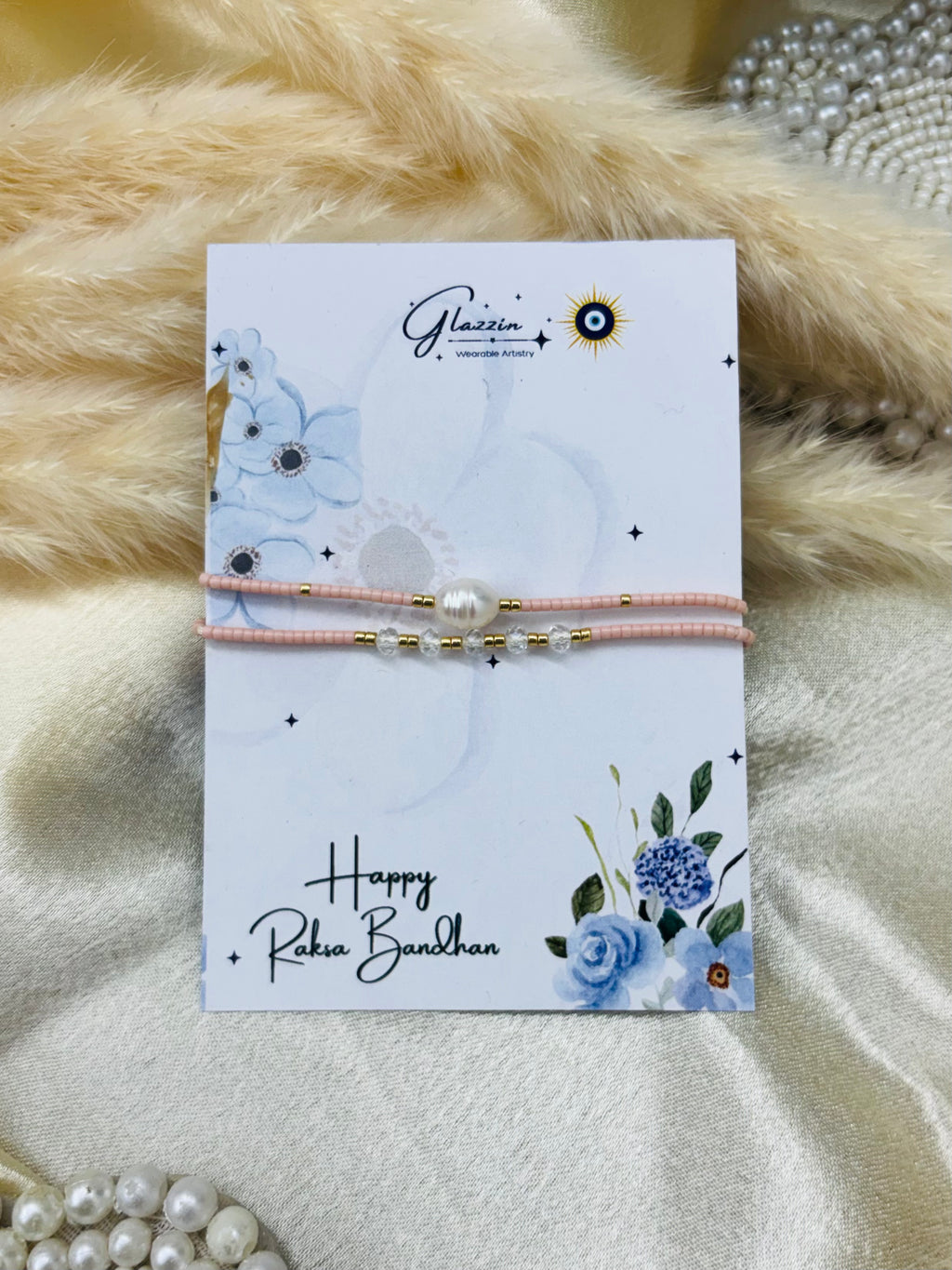 Fresh water Pearl Handbeaded Rakhi/Bracelet