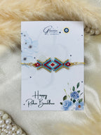Aztec Handmade Rakhi Bracelet - Blue