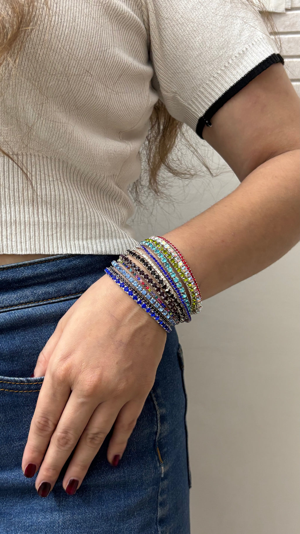 Rhinestone Bracelet Stack of 12