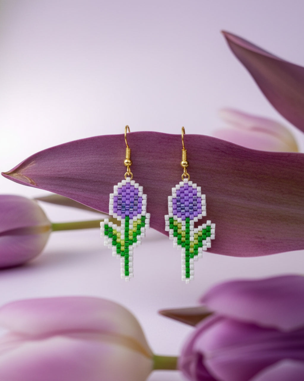 Lilac Tulip Earrings