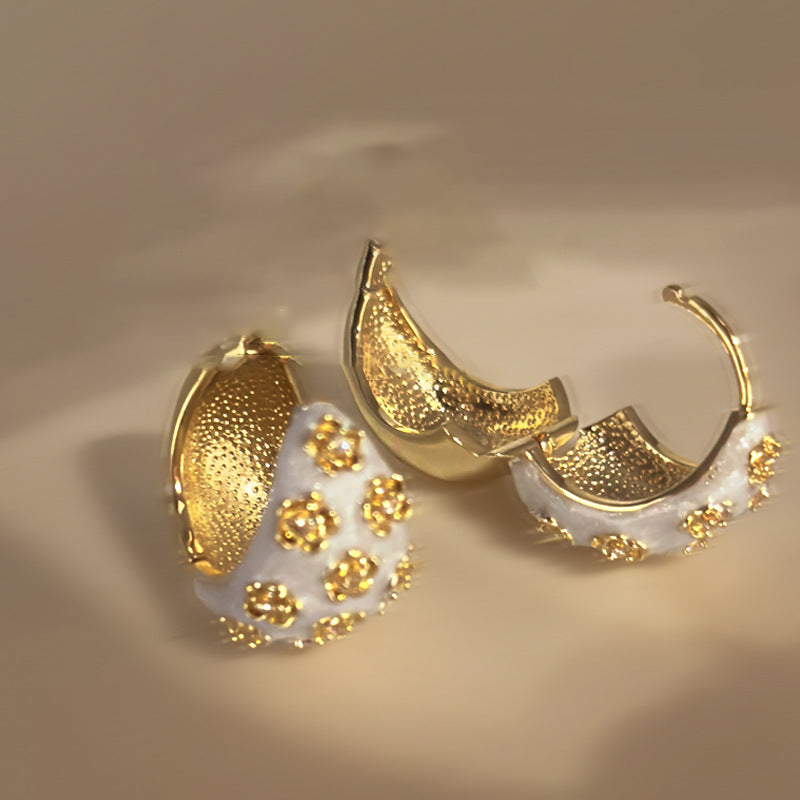 White Elegant Alloy Earring