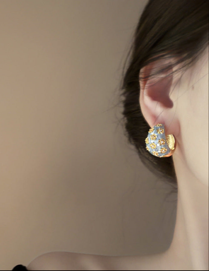 Blue Elegant Alloy Earrings