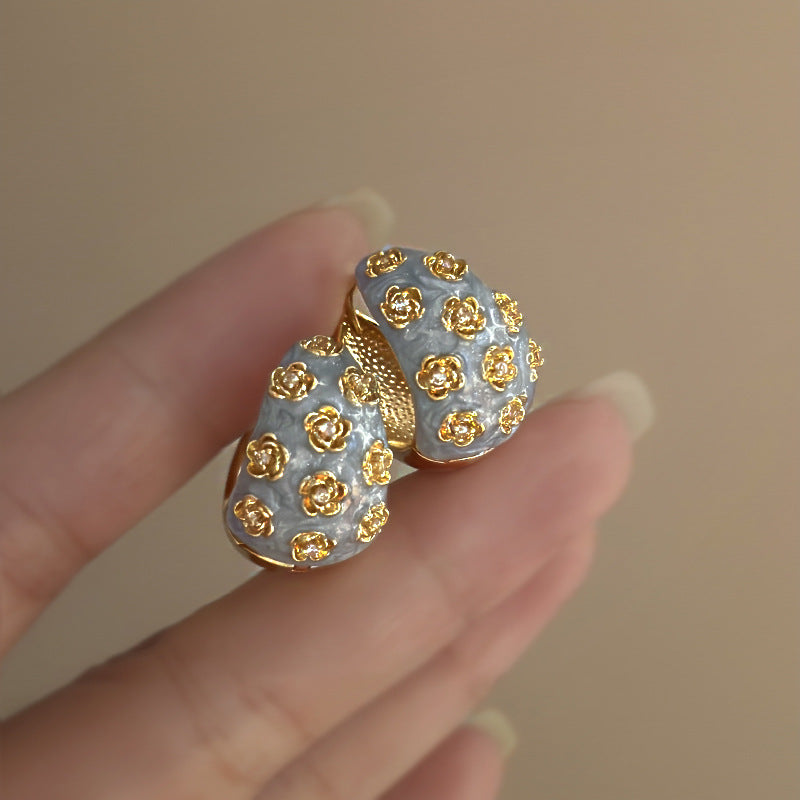 Blue Elegant Alloy Earrings