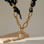 Pearl Pendant Scarf Necklace