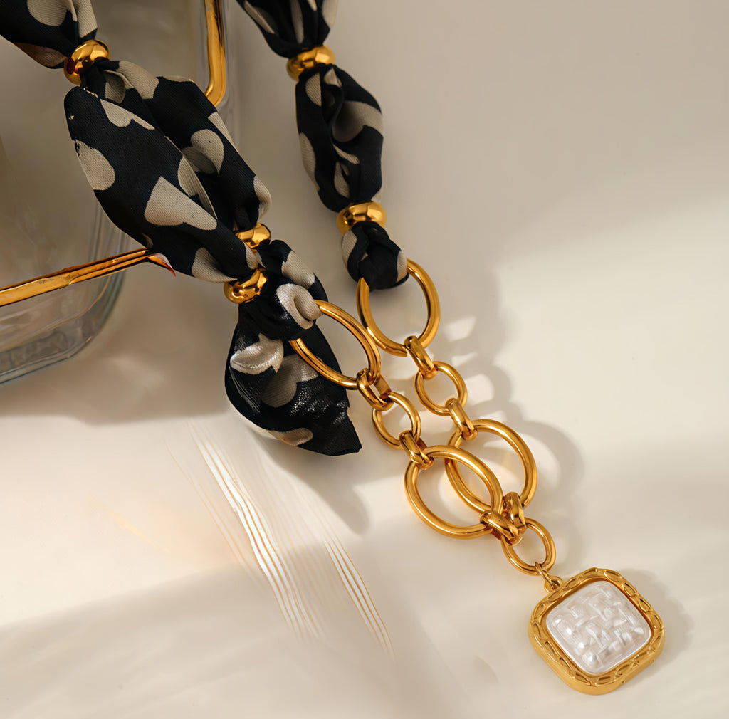 Pearl Pendant Scarf Necklace