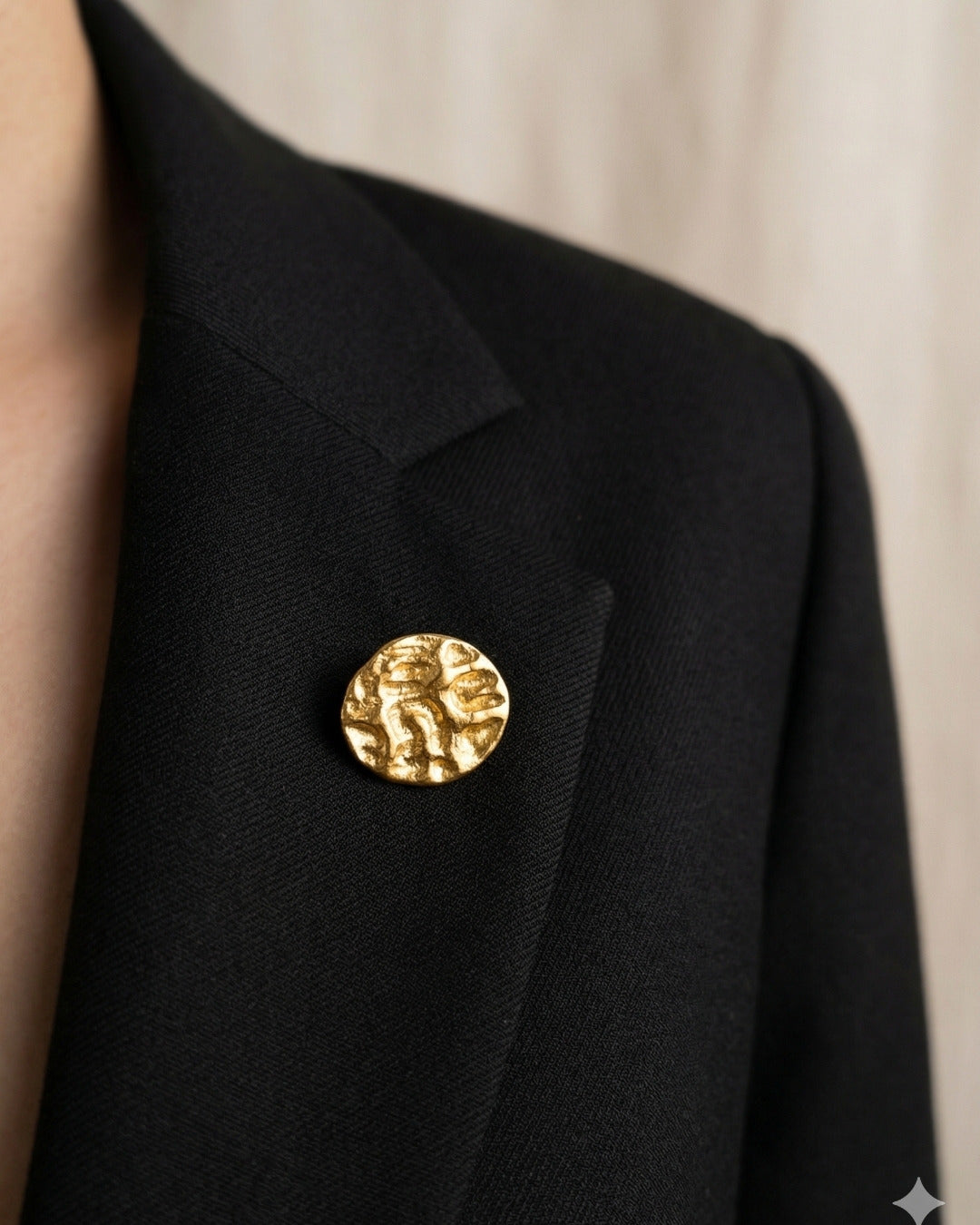 Round Button Brooch