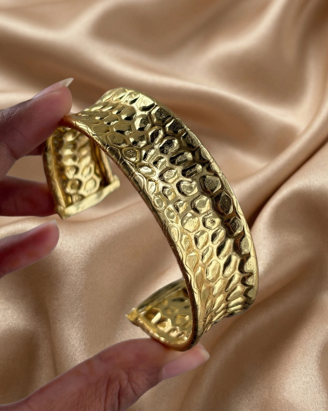 Snake Skin Brass Cuff