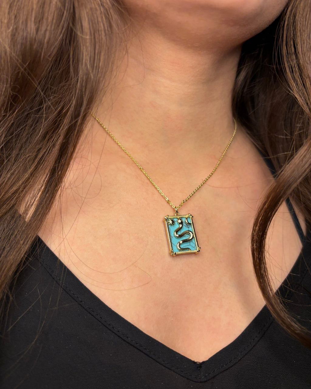 Teal Serpent Pendant