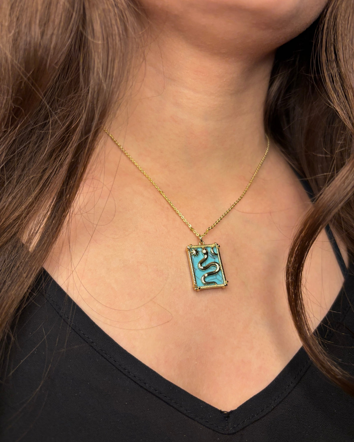 Teal Serpent Pendant