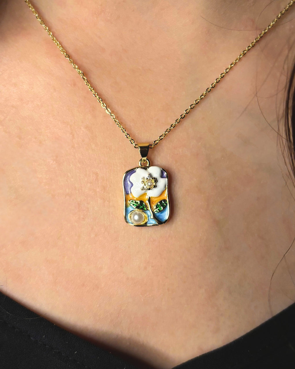 Victorian Pearl Blossom Necklace