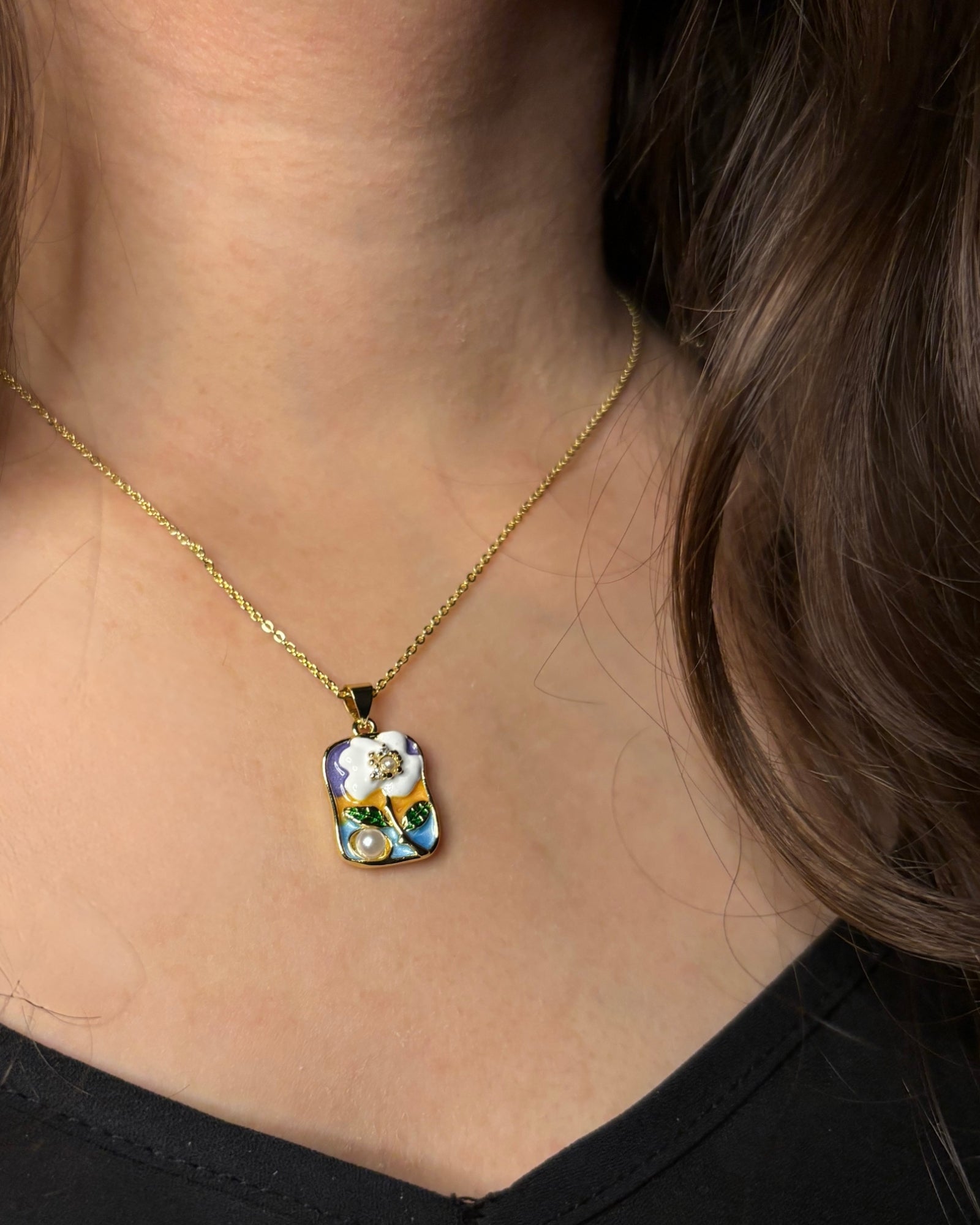 Victorian Pearl Blossom Necklace