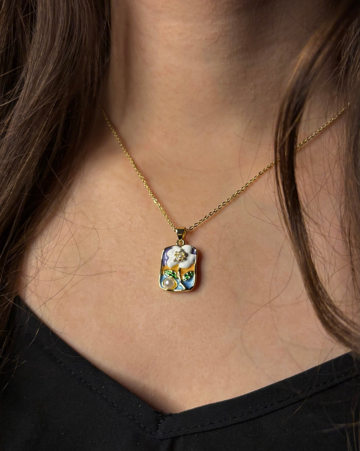 Victorian Pearl Blossom Necklace