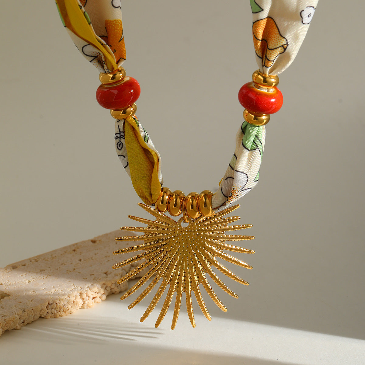 Vintage Bandana Heart Pendant Necklace