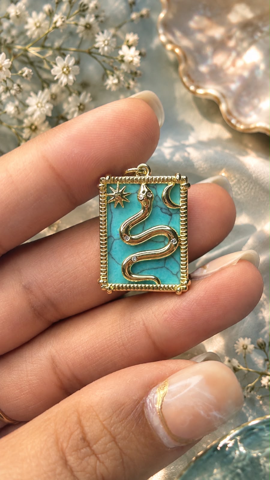 Teal Serpent Pendant