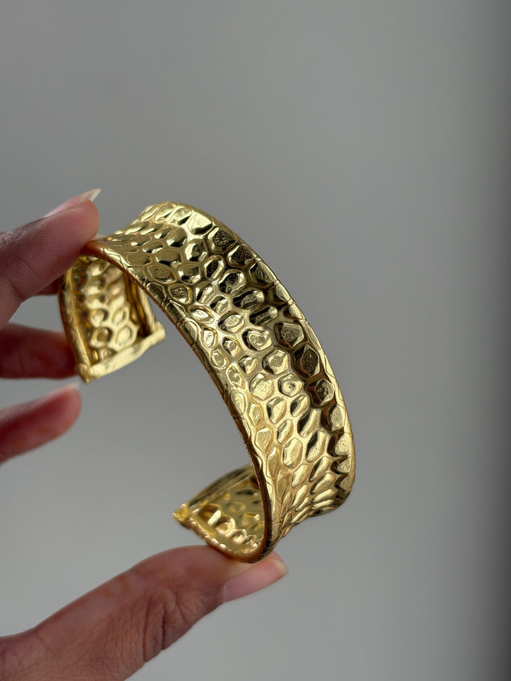 Snake Skin Brass Cuff